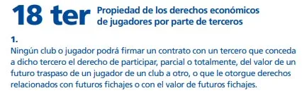 Propiedad de derechos de jugadores por parte de terceros