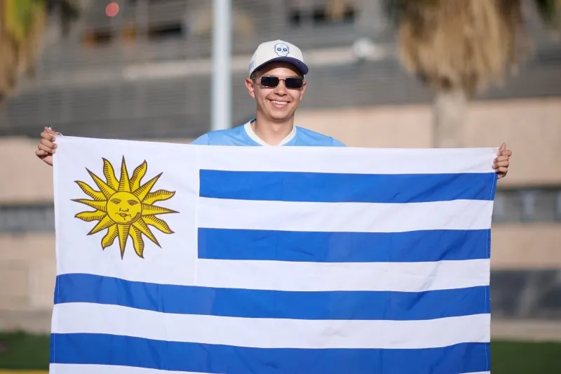 Aficionado de Uruguay previo a un partido de los charrúas
