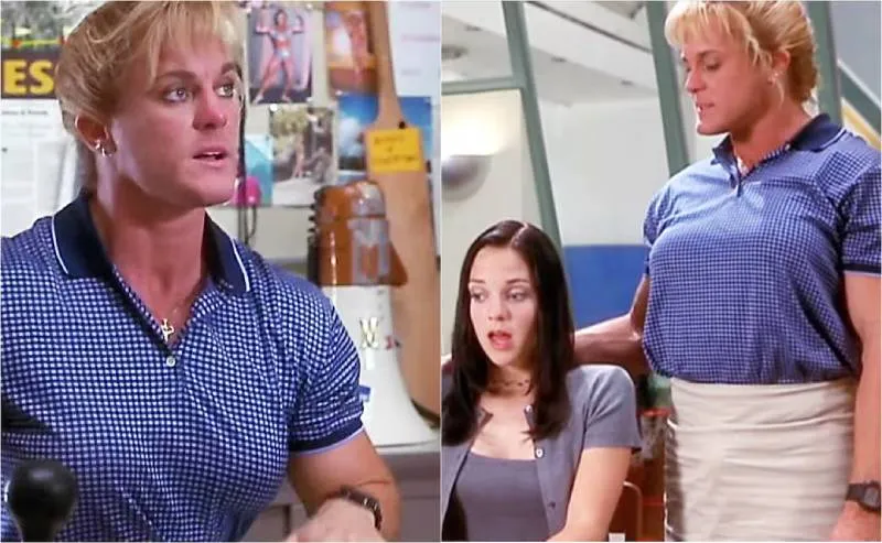 La actriz y fisicoculturista Jayne Trcka en una de sus icónicas apariciones en pantalla. / Redes sociales