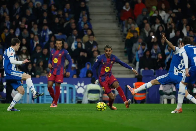 Lamine en partido de LaLiga