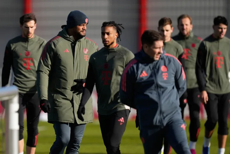 Bayern Munich en la práctica previo al partido de Champions League