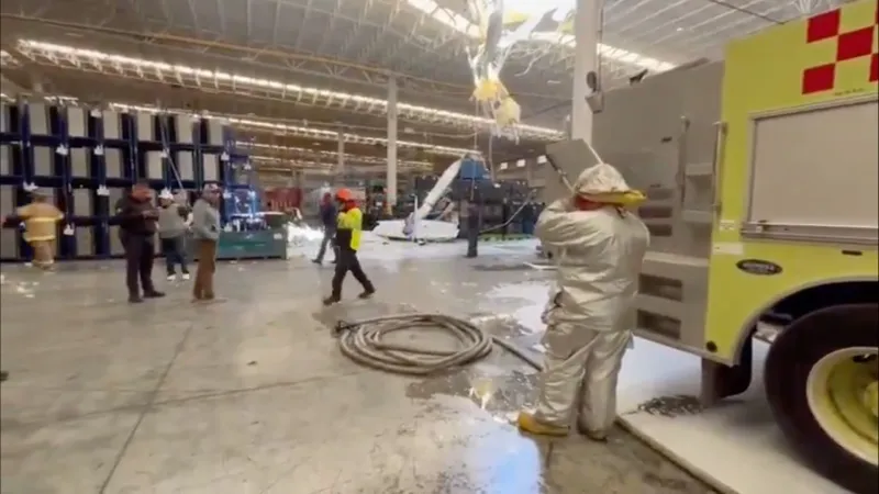 La avioneta cayó en una fábrica pero no dejó trabajadores heridos / Redes Sociales
