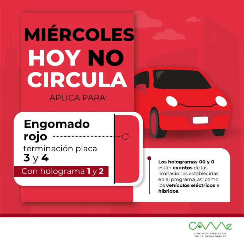 Los autos con engomado rojo y placas 3 y 4 no circulan / Especial