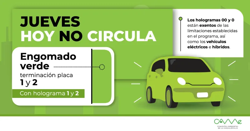 Los autos con engomado verde y placas 1 y 2 no circulan / Especial