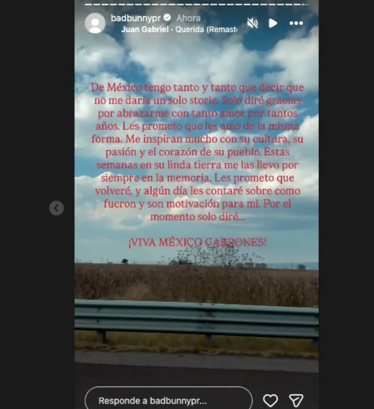 Bad Bunny publicó imágenes de su recorrido por la Ciudad de México durante su reciente visita./IG:Badbunny