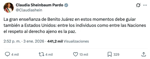 AMLO expresó su respaldo al gobierno de Claudia Sheinbaum tras la crisis diplomática./ Captura de pantalla