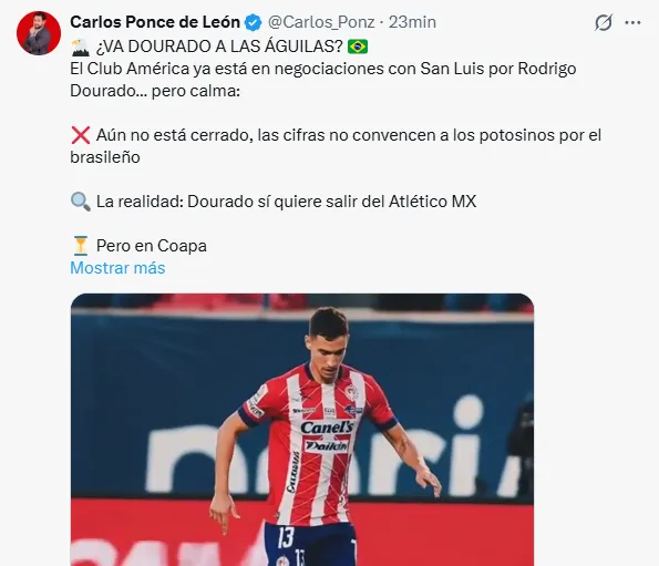 El traspaso de Dourado todavía no está cerrado