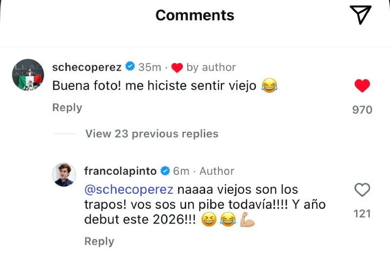 Así fue la interacción entre Checo y Franco