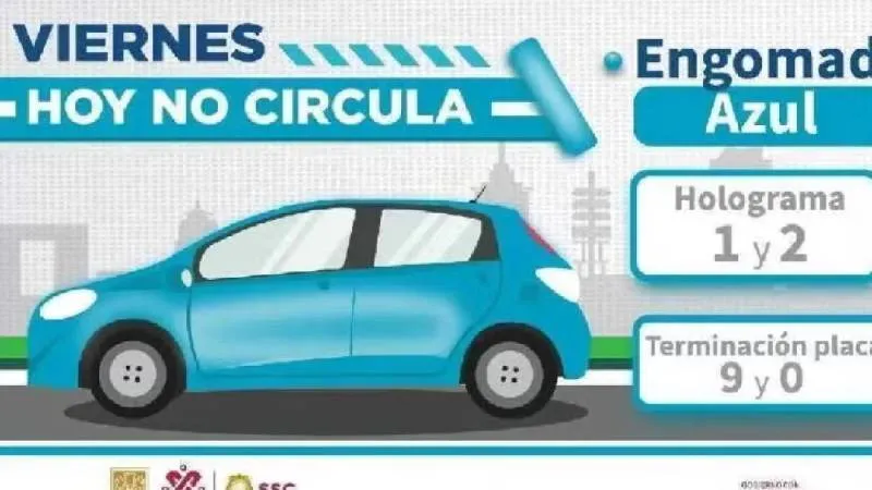Los vehículos con engomado azul y terminación de placas 9 y 0 deben suspender su circulación de 5:00 a 22:00 horas./ X