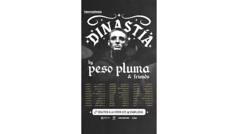 El tour Dinastía marca el regreso de Peso Pluma a los escenarios tras cancelar shows en México por amenazas en 2023./ IG