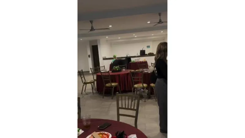 Los asistentes optaron por mantenerse a distancia mientras el animal comía, sin intentar interactuar con él./ Captura de pantalla