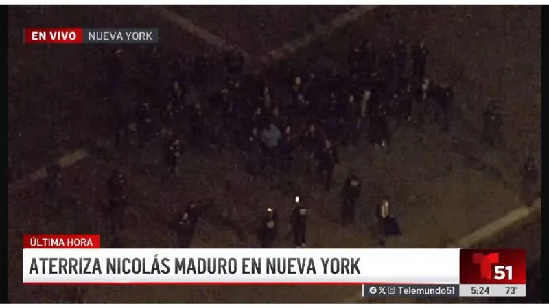 Nicolás Maduro llegó a una base militar en Nueva York bajo custodia de Estados Unidos tras ser capturado durante un operativo especial./ Captura de pantalla