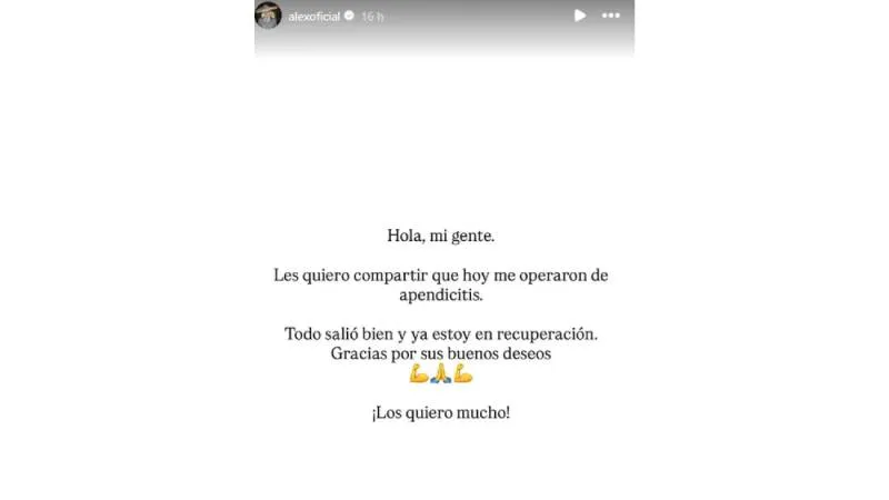 El cantante compartió un mensaje para tranquilizar a sus seguidores tras la cirugía./ IG