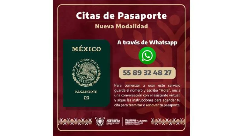 El trámite se realiza enviando un mensaje al número oficial 55 8932 4827./ X: SRE
