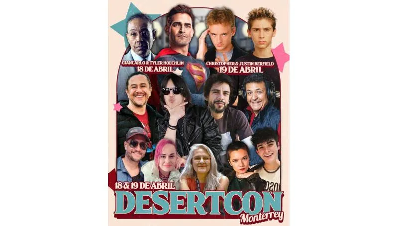 Imagen promocional de los actores que visitarán México en 2026. / IG: @desertcon.oficial y desertcon_mty