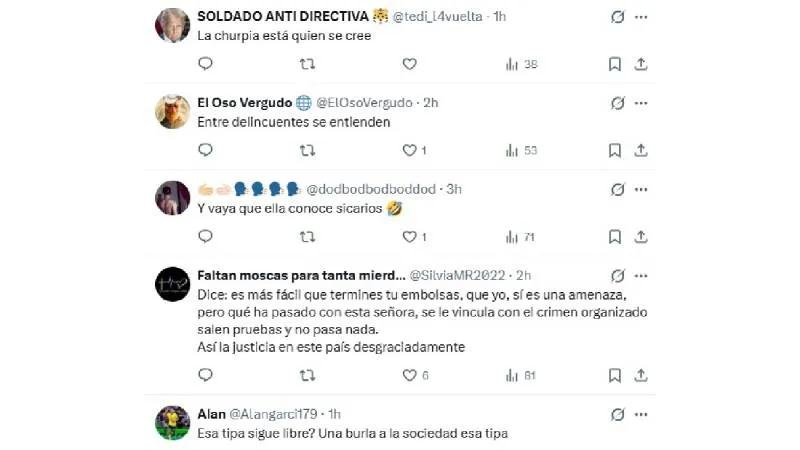 Varios usuarios criticaron a Cuevas y calificaron su respuesta como una amenaza/X: @Libro_negro_