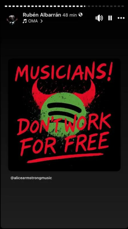 El músico llama a boicotear la plataforma de Spotify / FB: @RubenAlbarranOficial