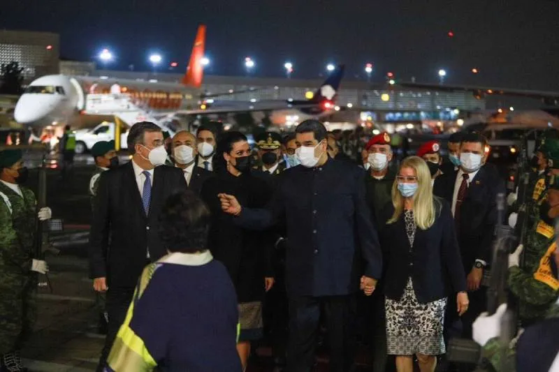El presidente venezolano Nicolás Maduro arribando al Aeropuerto Internacional de la Ciudad de México en su visita oficial de 2021. / X: @SRE_mx