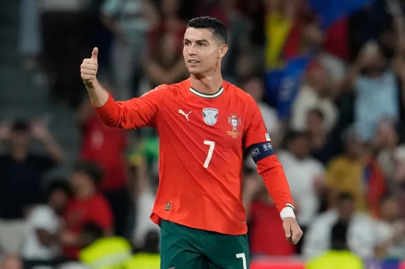 Cristiano Ronaldo en partido con la Selección de Portugal