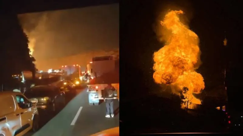 La explosión sucedió después de un choque carambola entre varios vehículos/X: @josuealeexis
