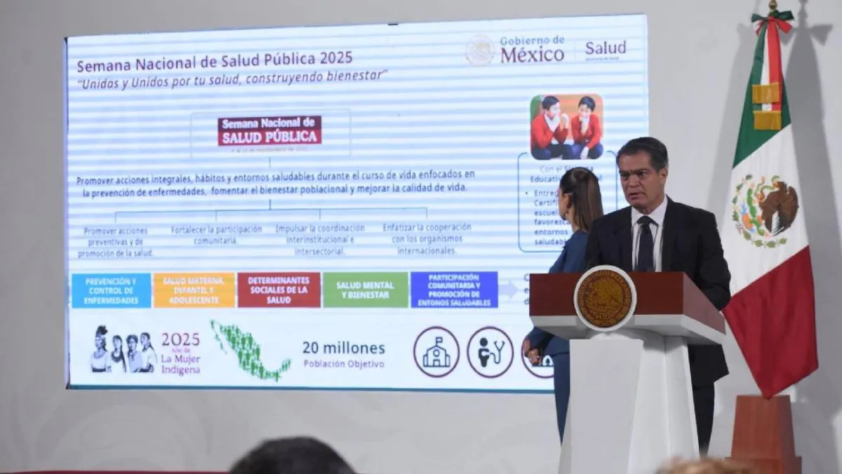 Ramiro López Elizalde, subsecretario de Políticas de Salud y Bienestar Poblacional, presentó la Semana Nacional de Salud Pública 2025/X: @SSalud_mx