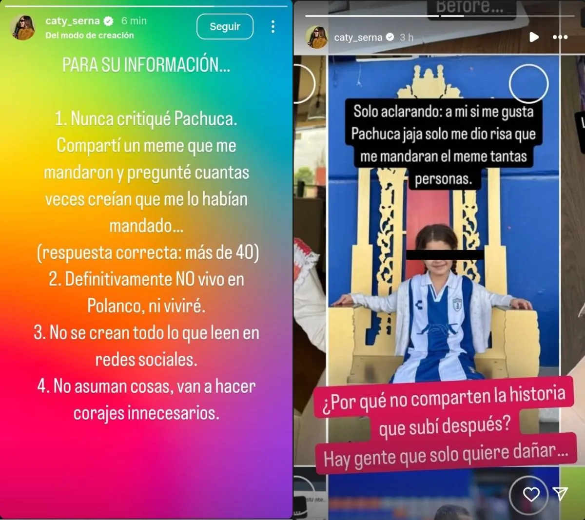 Así se retractó Caty Serna