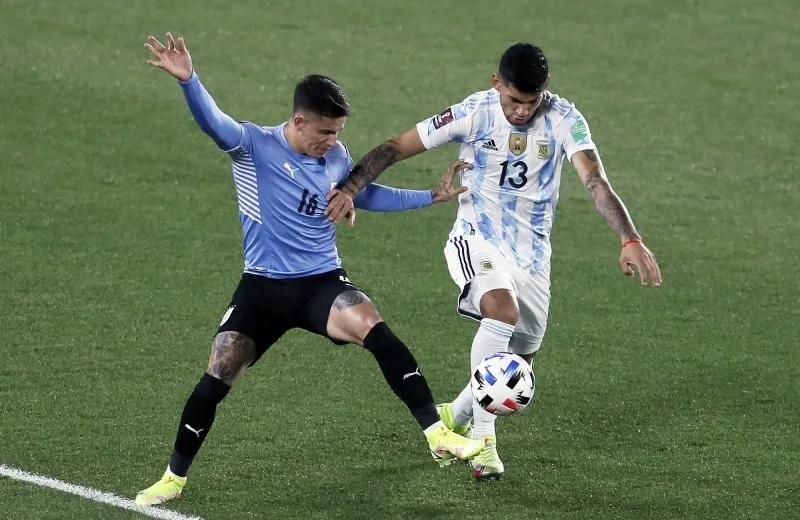 Brian Rodríguez con la Selección de Uruguay