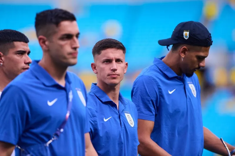 Brian Rodríguez en concentración con la Selección de Uruguay