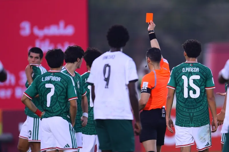 El silbante no dudó en expulsar a Navarro tras la revisión