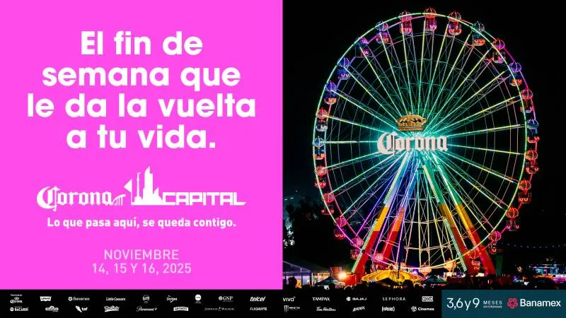 El 14, 15 y 16 de noviembre vivirás una experiencia única en la 15 edición del festival Corona Capital. / OCESA