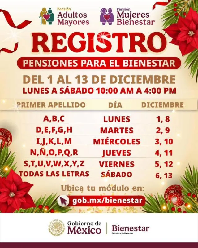 Fechas de registro. / Gob MX