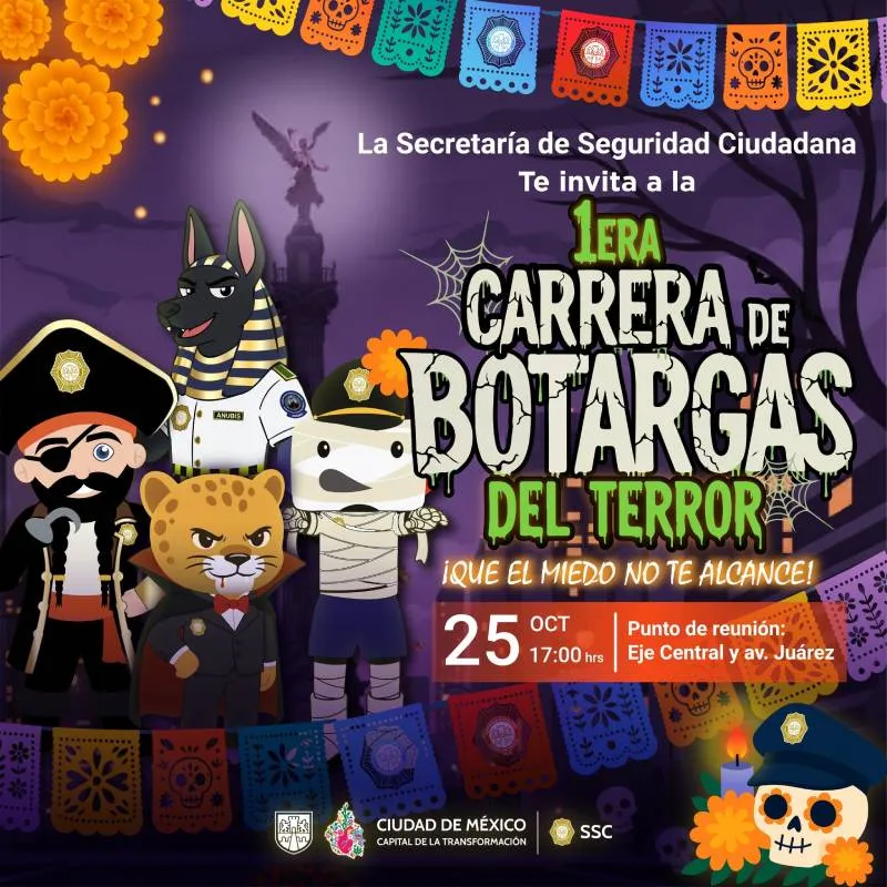La Primera Carrera de Botargas del Terror es organizada por la Secretaría de Seguridad Ciudadana. / SSC CDMX