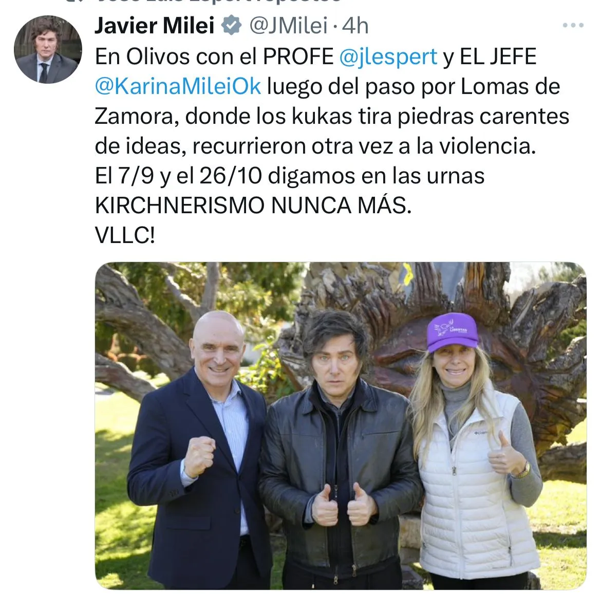 Milei responsabilizó a los kukas. / Captura de pantalla