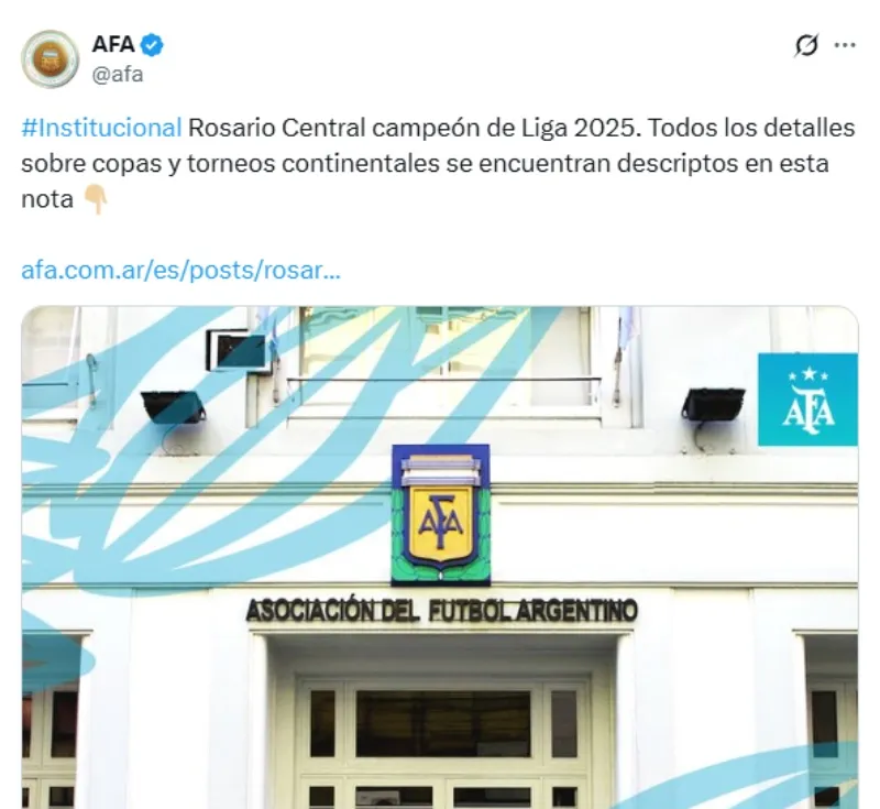 AFA confirmó el nuevo título
