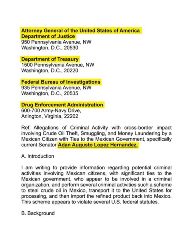 El PRI mostró las supuestas pruebas que mandó a los Estados Unidos / X: @alitomorenoc