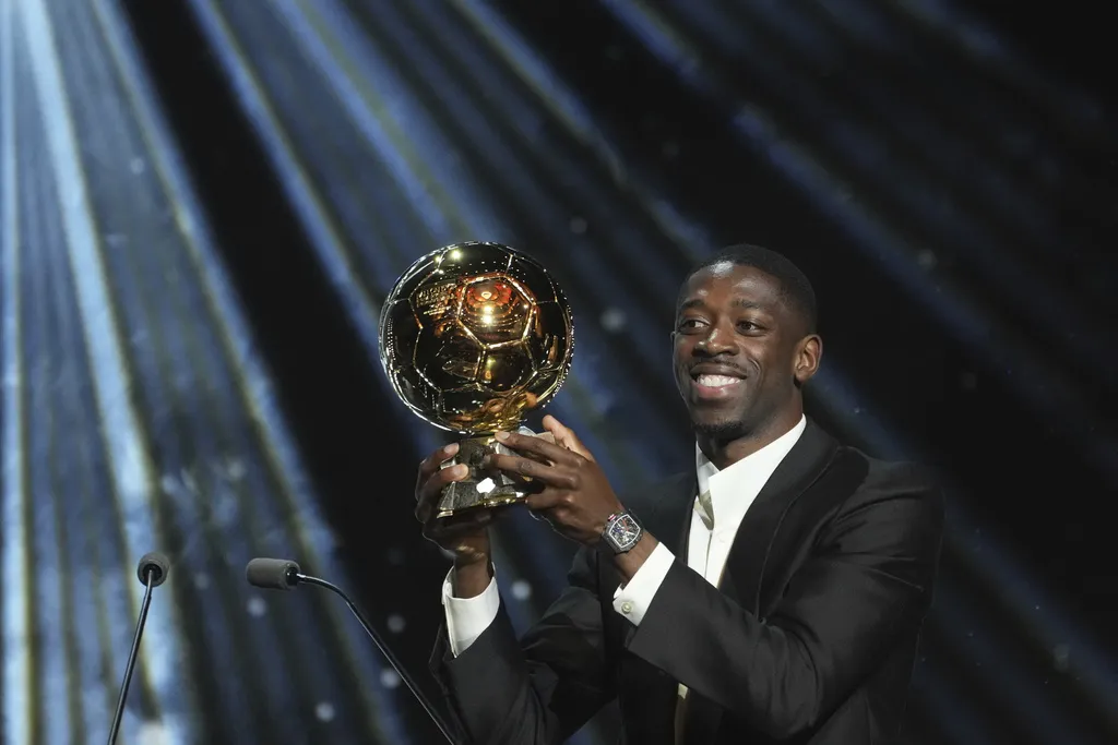 Dembélé celebra el Balón de Oro | AP