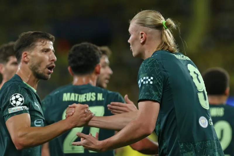 Erling Haaland en celebración de gol en Champions League