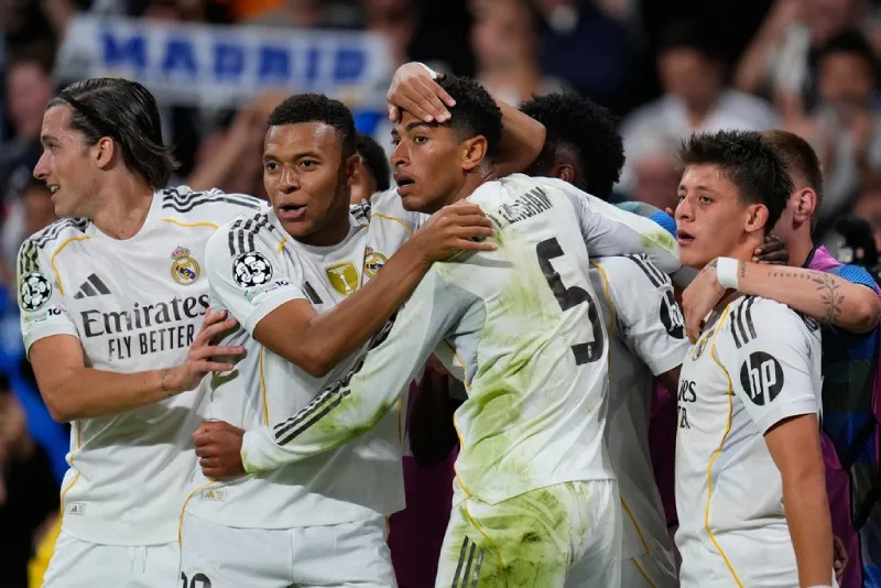 Jugadores de Real Madrid en celebración