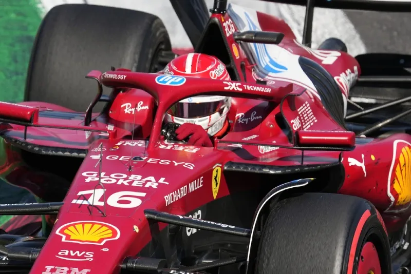 Leclerc no pudo mejorar desde la segunda posición