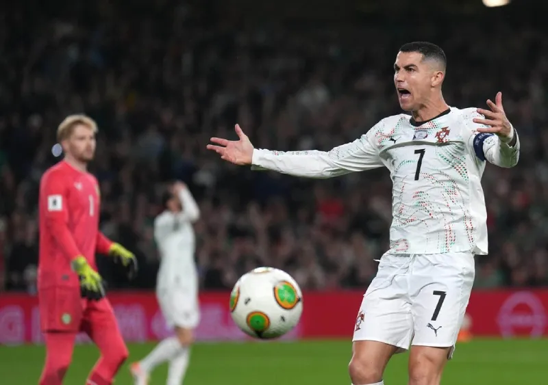 Cristiano Ronaldo con la Selección de Portugal en las eliminatorias de la UEFA