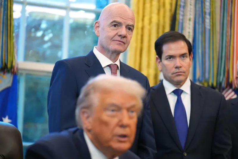 Infantino, Marco Rubio y Trump en una reunión de cara al Mundial 2026