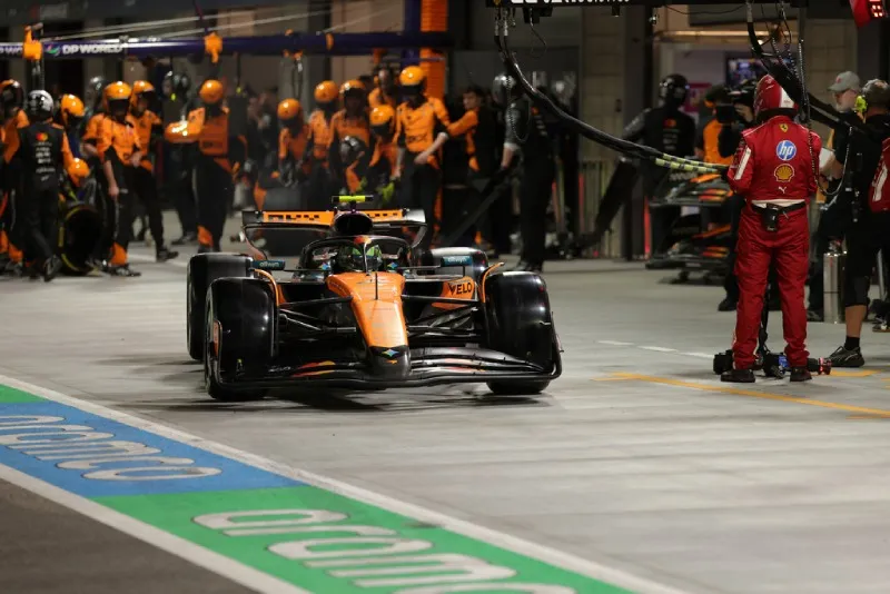 Lando Norris en la salida de boxes tras el Gran Premio de LAs Vegas