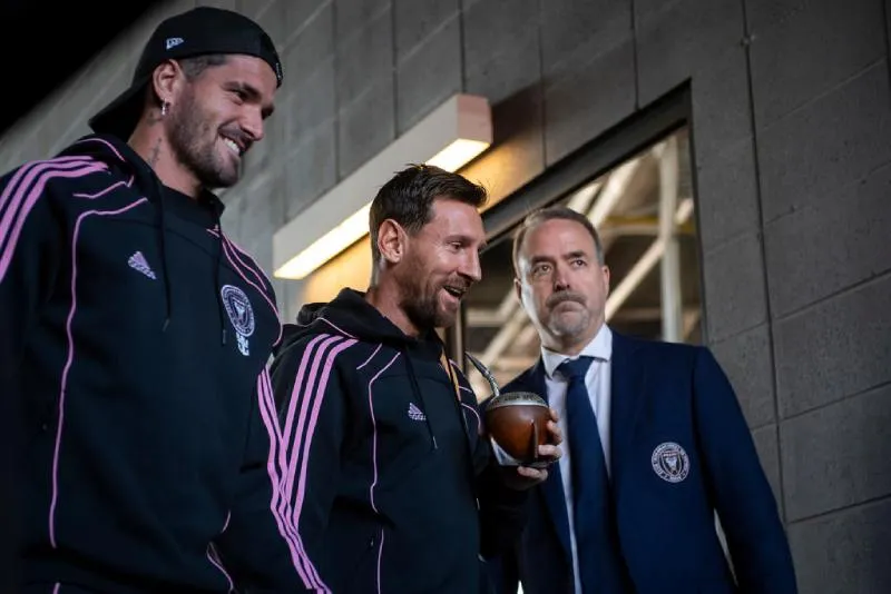 De Paul y Messi previo al partido de Inter Miami