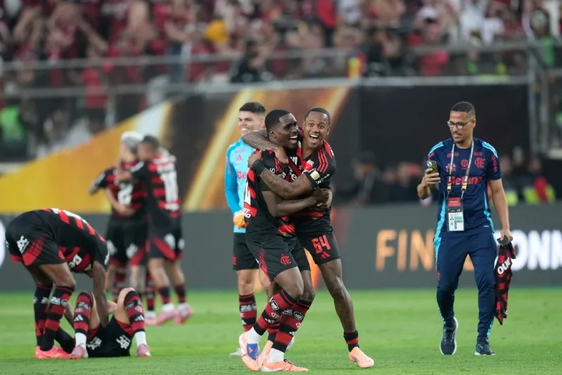 Jugadores de Flamengo en celebración en la Final de la Copa Libertadores