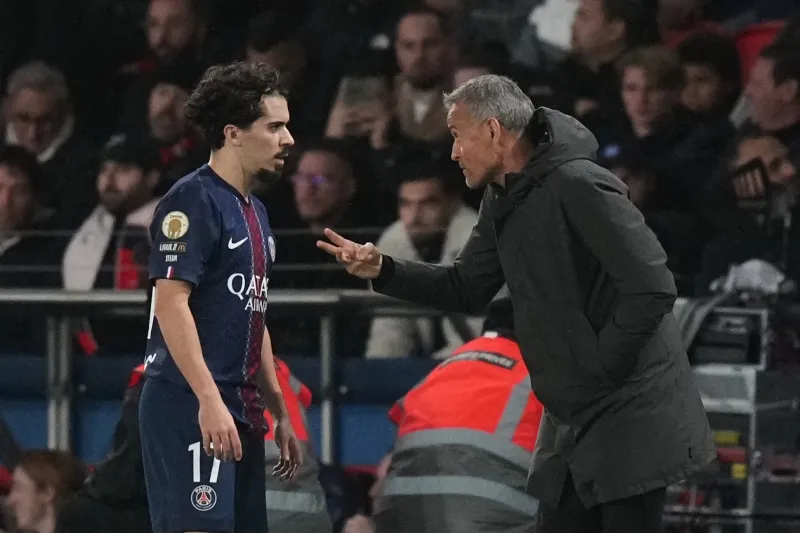 Luis Enrique durante el partido de Champions League