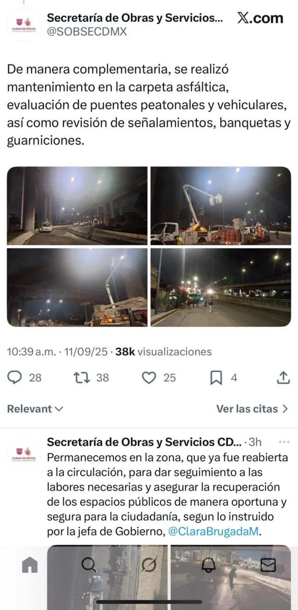 En redes sociales dieron por hecho que había un bache por esta publicación / Redes Sociales