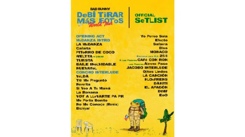 En redes se maneja este setlist como el que posiblemente cante en sus conciertos en México/X