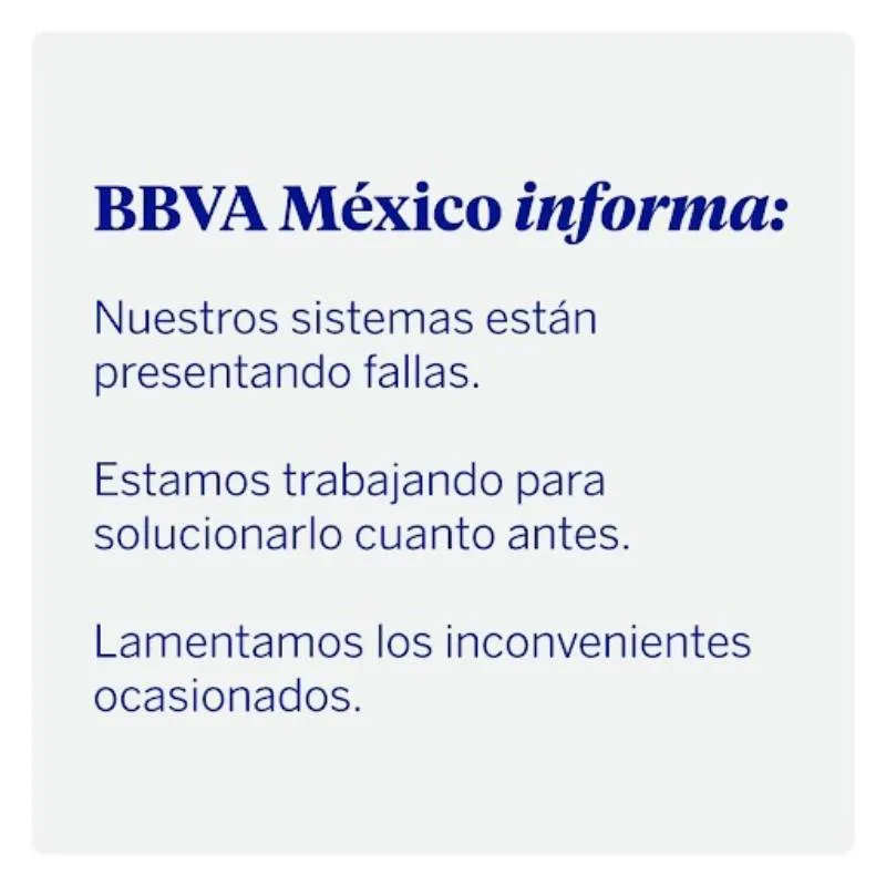 Ya por la noche de este lunes, BBVA confirmó que su servicio se había restablecido/BBVA México