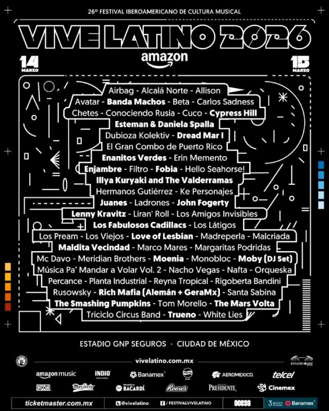 El cartel completo está de lujo para disfrutar de varios géneros / FB: @festivalvivelatino