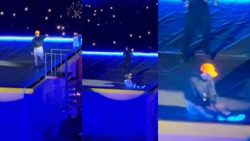 El sentón no hizo que el show se detuviera / Redes Sociales